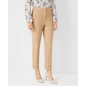 Ann Taylor High Rise Tapered Ankle Pant Trousers in Tan, Size 4 Petite